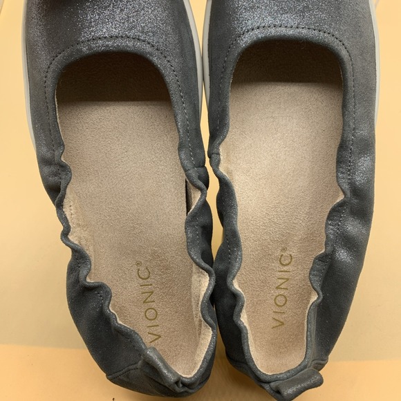 Vionic Uptown Ballet Women's Slip On Shoes Polluted Silver Comfort - Size 8 - Picture 2 of 8